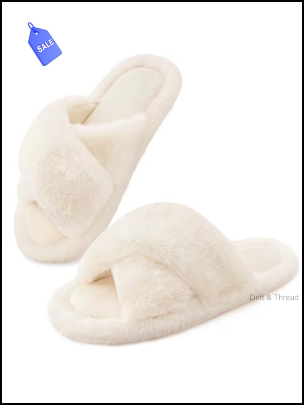 Fluffy Faux Fur Open Toe Slippers Memory Foam Non-Slip Indoor Outdoor